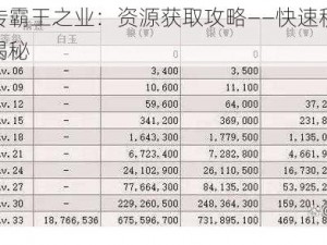 国群英传霸王之业：资源获取攻略——快速积累资源秘诀大揭秘