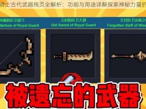 元气骑士古代武器残页全解析：功能与用途详解探索神秘力量的源泉