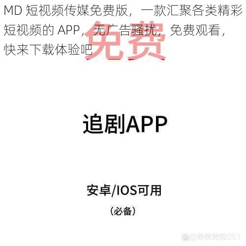 MD 短视频传媒免费版，一款汇聚各类精彩短视频的 APP，无广告骚扰，免费观看，快来下载体验吧