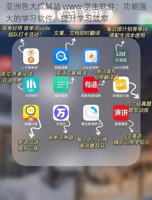 亚洲色大成网站 www 学生软件：功能强大的学习软件，提升学习效率