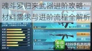 魂斗罗归来武器进阶攻略：材料需求与进阶流程全解析