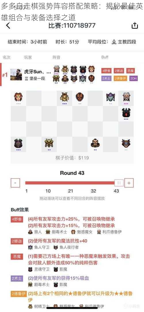 多多自走棋强势阵容搭配策略：揭秘最佳英雄组合与装备选择之道