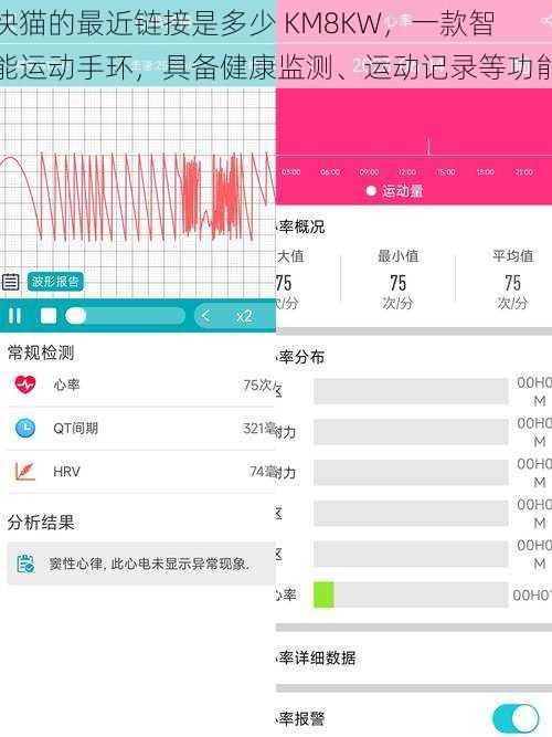 快猫的最近链接是多少 KM8KW，一款智能运动手环，具备健康监测、运动记录等功能