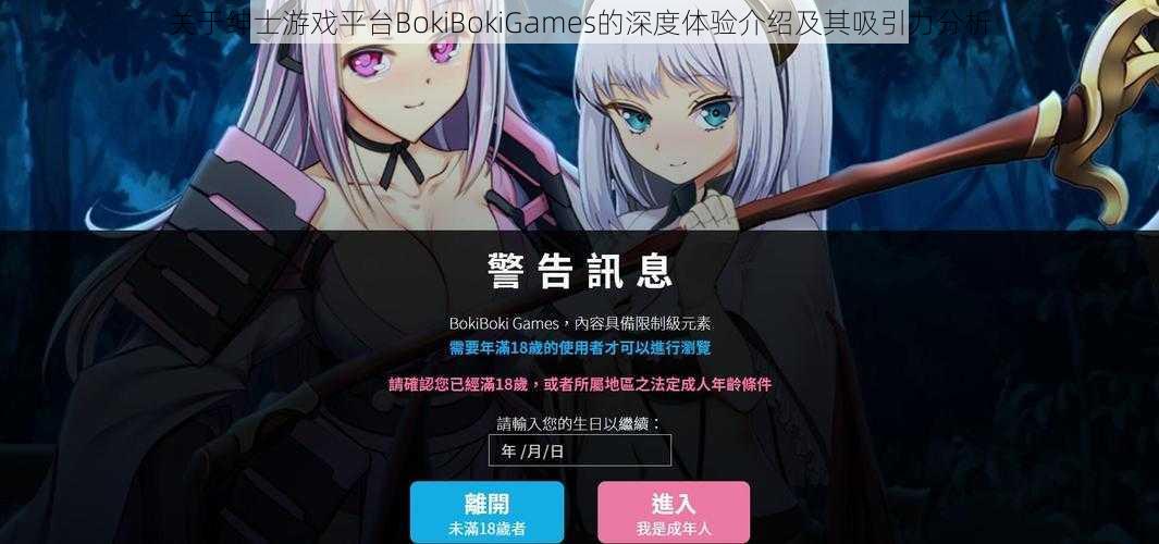 关于绅士游戏平台BokiBokiGames的深度体验介绍及其吸引力分析