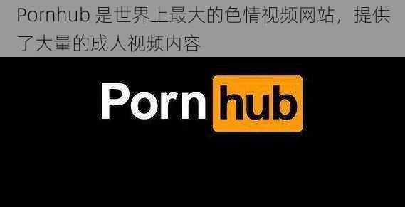 Pornhub 是世界上最大的色情视频网站，提供了大量的成人视频内容