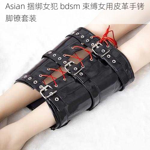 Asian 捆绑女犯 bdsm 束缚女用皮革手铐脚镣套装