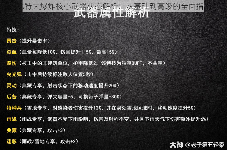 比特大爆炸核心武器状态解析：从基础到高级的全面指南