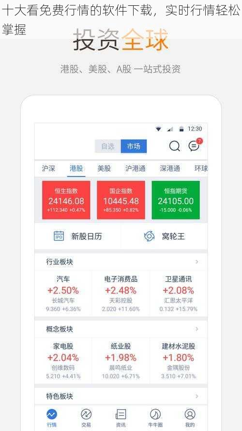 十大看免费行情的软件下载，实时行情轻松掌握