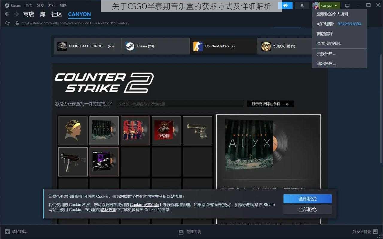 关于CSGO半衰期音乐盒的获取方式及详细解析