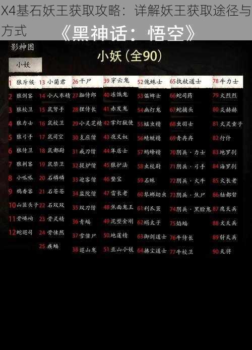 X4基石妖王获取攻略：详解妖王获取途径与方式